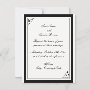 Black Border Dots Wedding Invitation