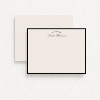 Black Border Elegant Modern Stationery Note Card