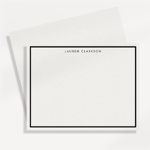 Black Border Elegant  Stationery Note Card