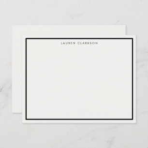 Black Border Elegant Stationery Note Card