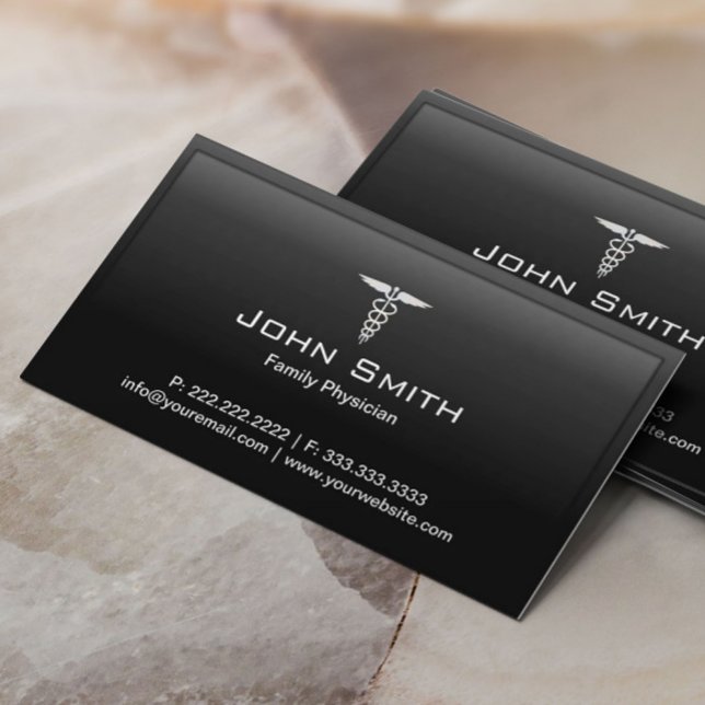 Black Border Family Physician Business Card (Creator Uploaded)