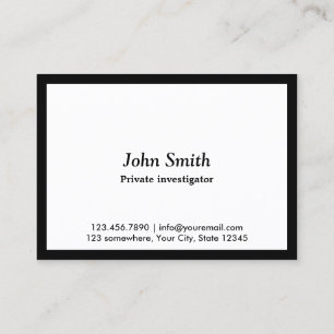 Black Border Investigator Business Card