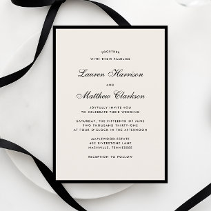 Black Border Ivory Modern Wedding Invitation