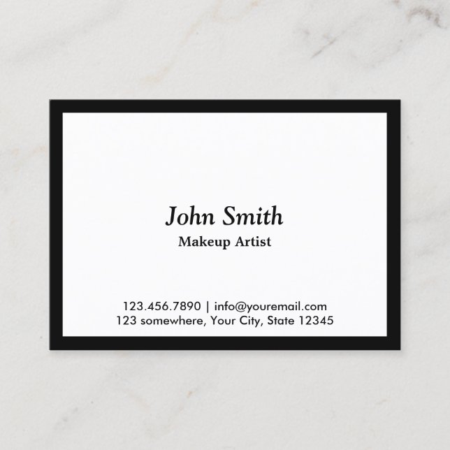 Black Border Makeup Artist Business Card (Front)