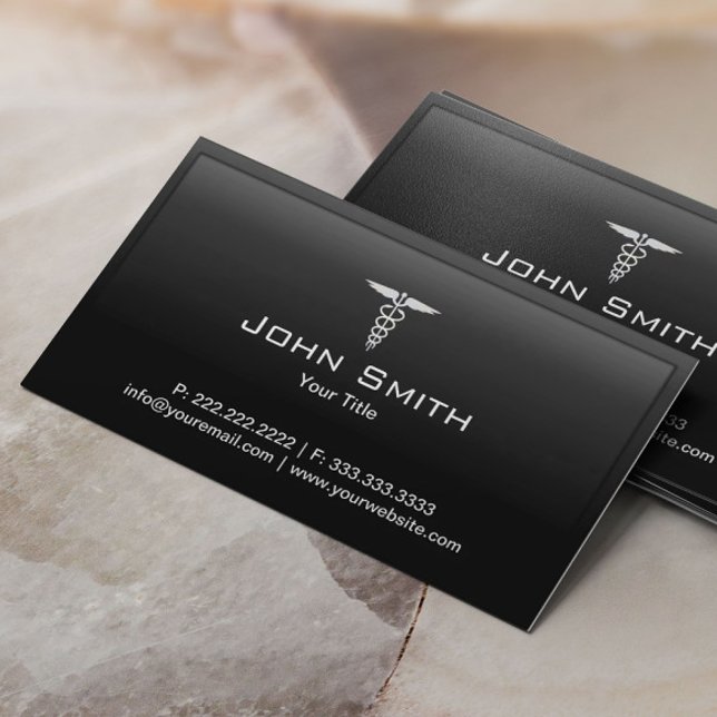 Black Border Medical Care Dark Business Card (Creator Uploaded)