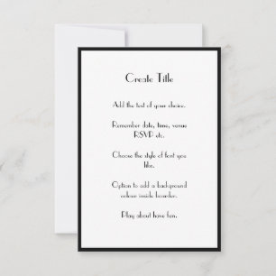 Black Border Modern Art Deco Wedding Invite