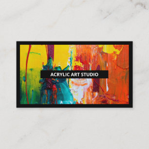 Black Border Modern Name Artwork Artist Art Studio Business Card