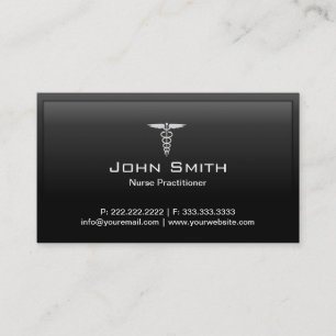 Black Border Nurse Practitioner Business Card