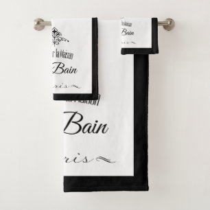 Black Border Paris Hotel Bath Towel Set