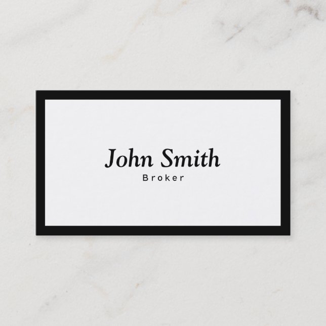 Black Border Real Estate Broker Business Card (Front)