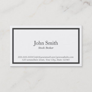 Black Border Stock Broker Business Card
