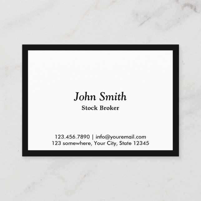 Black Border Stock Broker Business Card (Front)