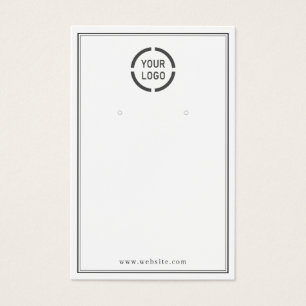 Black borders custom logo white earring display