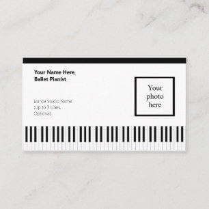 Black Borders & Frame Ballet Pianist Business Card