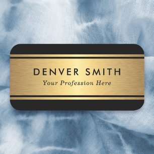 Black borders golden gradient name and title  tag