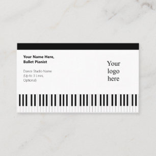 Black Borders & Logo Ballet Pianist Business Card
