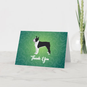 Black Boston Terrier Thank You Note Design