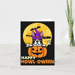 Black Boston Terrier Witch Dog Lover Happy Card