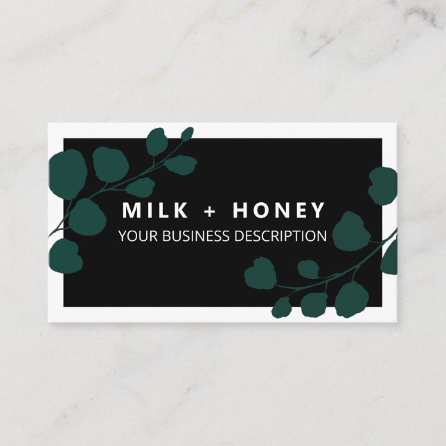 Black Botanical Candle And Soy Melt Business Card (Front)