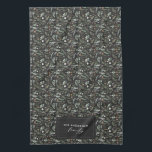 Black botanical elegant modern family gift decor tea towel<br><div class="desc">Sage green,  black,  brown green and grey elegant modern foliage eucalyptus watercolor botanical natural Christmas holiday gift decor. Simple,  clean elegant minimal design. With space for family name personalisation.</div>