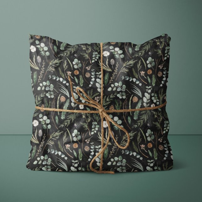 Black botanical elegant modern family gift wrap tissue paper (Creator Uploaded)