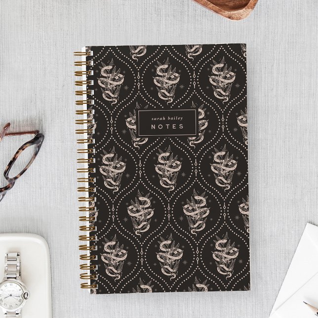 Black | Botanical Snake Personalized Notebook (Creator Uploaded)