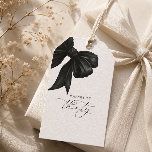 Black Bow 30th Birthday Gift Tags (Creator Uploaded)