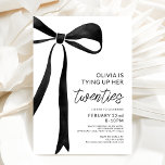 Black Bow 30th Birthday Party Celebration Script Invitation<br><div class="desc">Celebrate 30 in style with this Black Bow 30th Birthday Party Celebration Script Invitation. Featuring an elegant black bow, flowing script typography, and a modern minimalist layout, this invitation sets the tone for a sophisticated birthday bash. Perfect for dinner parties, cocktail events, or glamourous gatherings, this design is fully customisable...</div>