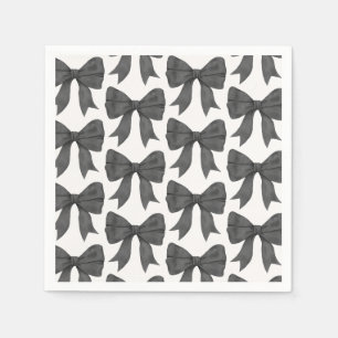 Black Bow Baby or Bridal Shower, Birthday Party Napkin