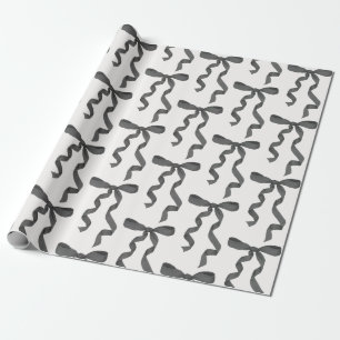 Black Bow Baby or Bridal Shower, Birthday Party Wrapping Paper