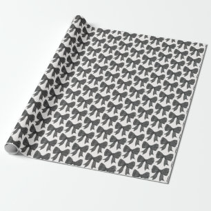 Black Bow Baby or Bridal Shower, Birthday Party Wrapping Paper