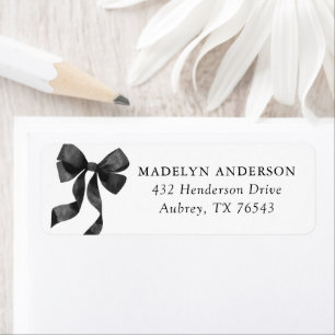Black Bow Baby Shower Return Address