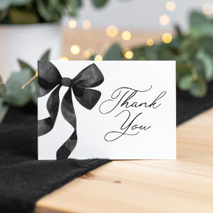 Black Bow Baby Shower Thank You Card