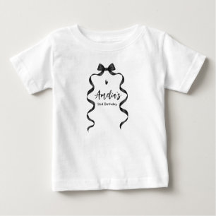 Black Bow Birthday Any Age Baby T-Shirt