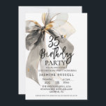 Black Bow Birthday Party Woman Invitation<br><div class="desc">Black Watercolor Bow Birthday Party Woman Invitation</div>