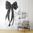Black Bow Bridal Shower Backdrop Tapestry
