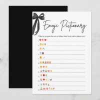 Black Bow Bridal Shower Emoji Pictionary Game