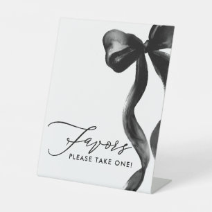 Black Bow Bridal Shower Favours Pedestal Sign