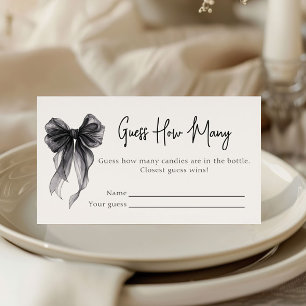 Black Bow Bridal Shower Guess How Many Game Enclosure Card