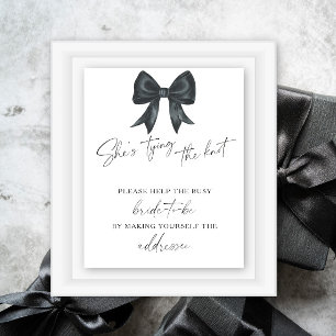 Black bow Bridal shower - Help the busy bride  Poster