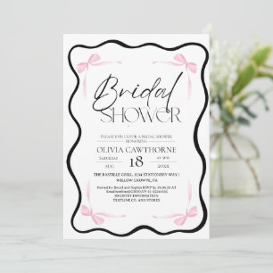 Black Bow Bridal Shower Invitation