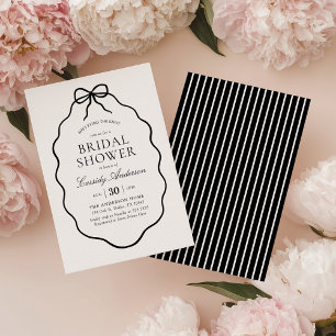 Black Bow Bridal Shower Invitation