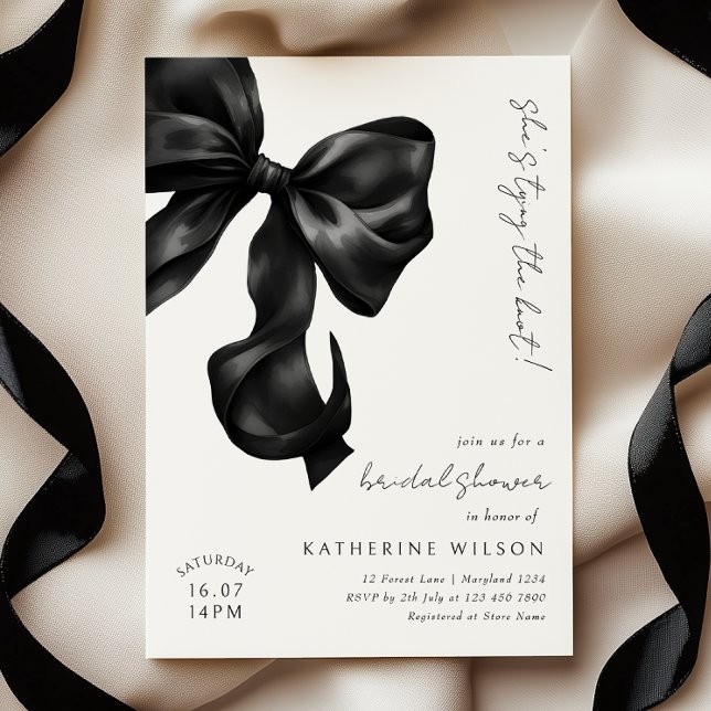 Black Bow Bridal Shower Invitation (Creator Uploaded)