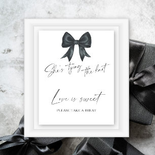 black bow bridal shower Love is sweet take a treat Poster