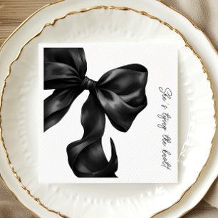 Black Bow Bridal Shower Napkin
