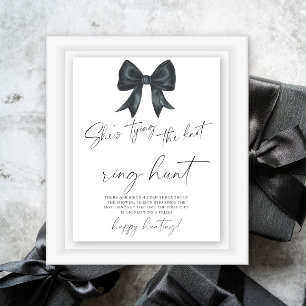 Black bow bridal shower Ring hunt game Poster