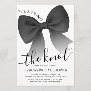 Black Bow Bridal Shower She's Tying the Knot Invitation