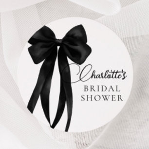 Black Bow Bridal Shower Sticker