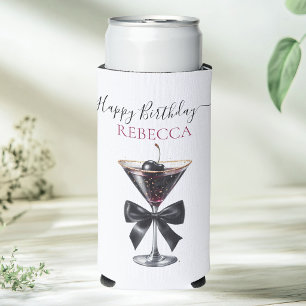 Black Bow Cherry Cocktail Happy Birthday Seltzer Can Cooler