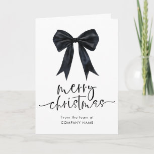 Black Bow Corporate QR code logo Merry Christmas Holiday Card